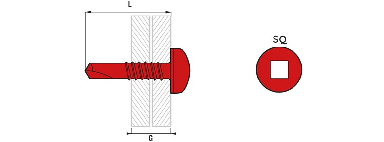 VIS AUTOPERCEUSE TETE CARRE
    