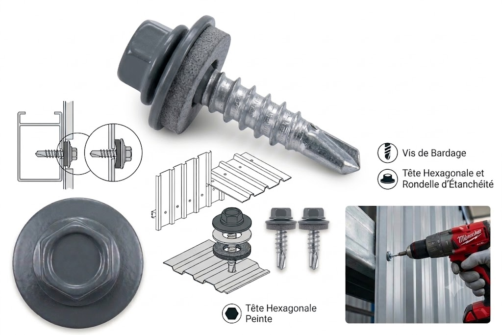 VIS AUTO-PERCEUSE POUR BARDAGE & BAC ACIER